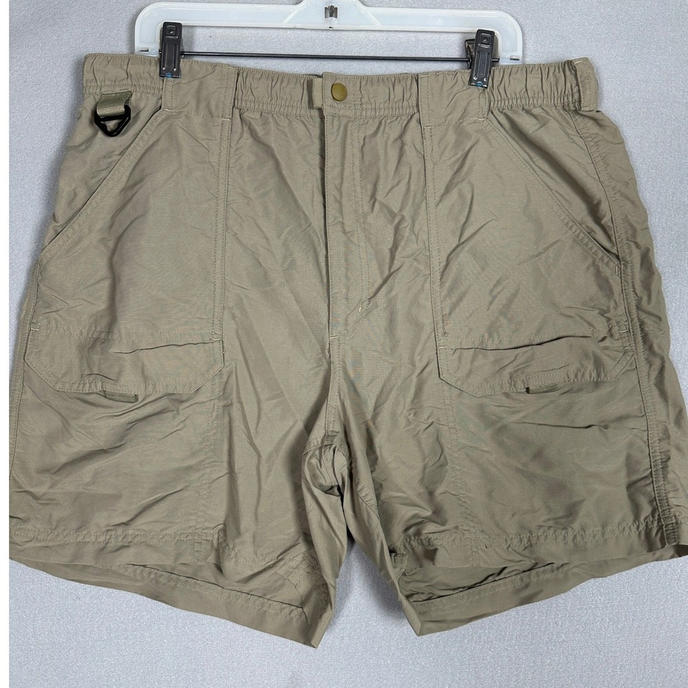 L.L.Bean Shorts Mens 38 Safari Khaki Tan Cargo Utility Pockets Stretch Waist EUC